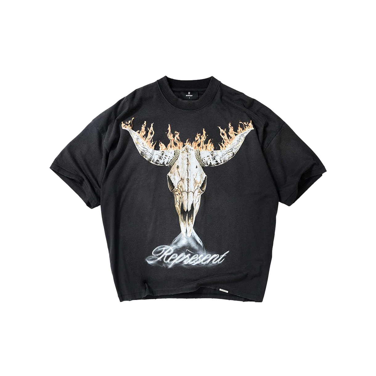 리프레젠트 브리티시 카우보이스 티셔츠 스테인드 블랙 - 26SS(Represent British Cowboys T-Shirt Stained Black - 26SS)