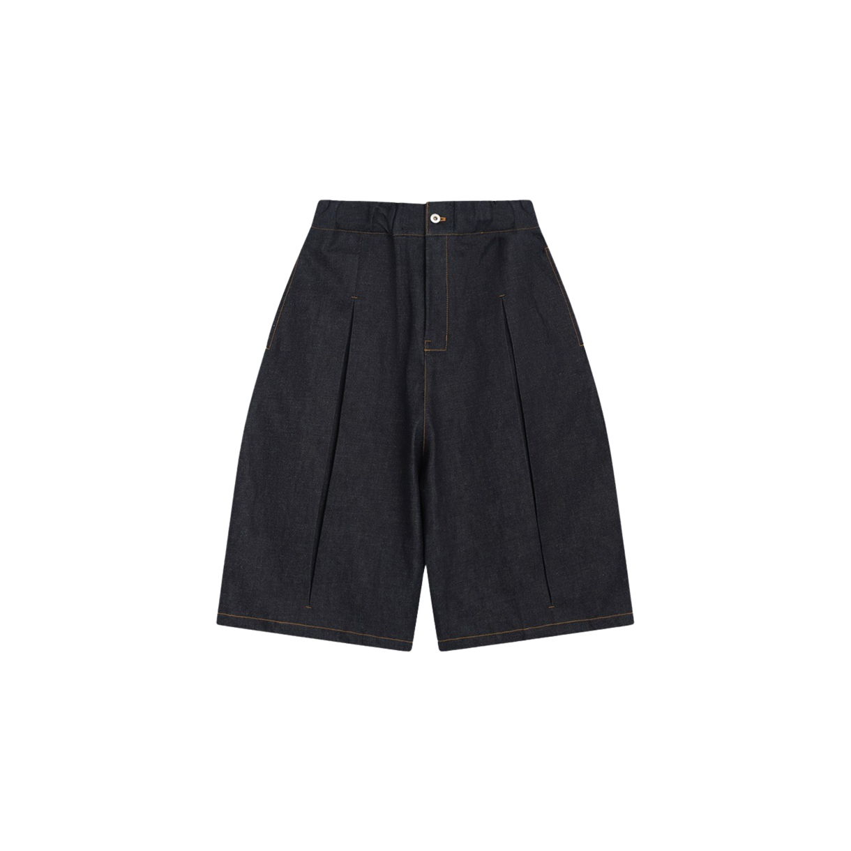 세이지 네이션 박스 플리츠 데님 쇼츠 로우 데님(Sage Nation Box Pleat Denim Shorts Raw Denim)