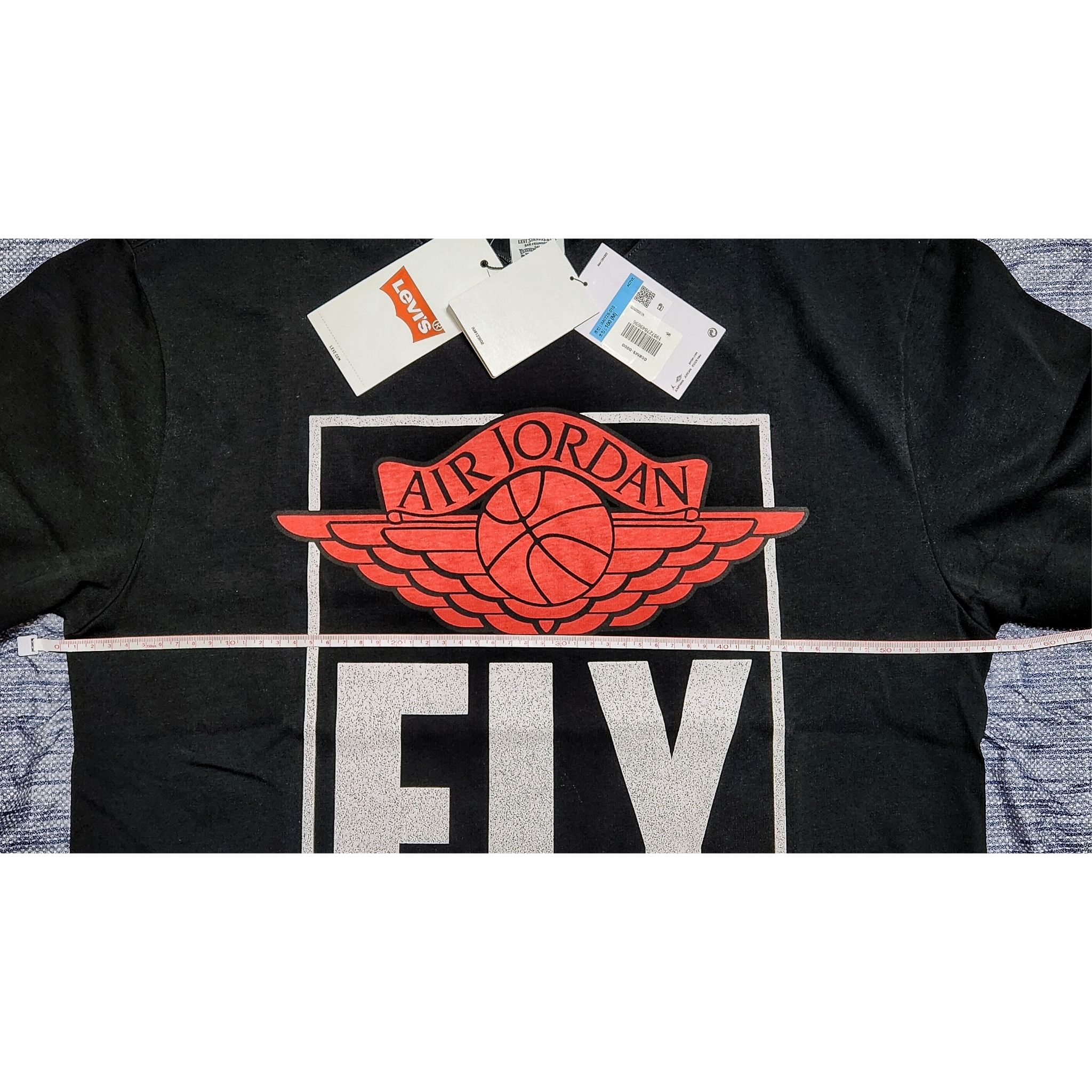 Levi's x Jordan Type III Trucker Black, Jordan x Levi's Full Zip Hoodie Black (IM6734-010) 착용 스타일 - 8