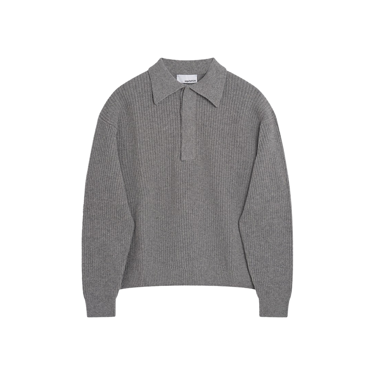 KM4DKNPSN04GY Sage Nation Double Knit Polo Marl Grey - 24FW