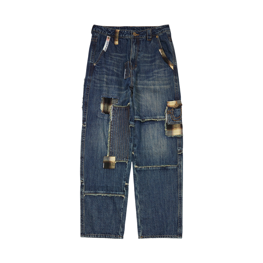 트루릴리젼 홈리스 패치 워크 데님 팬츠_워시드 인디고(True Religion Homeless Patch Work Denim Pants_Washed Indigo)