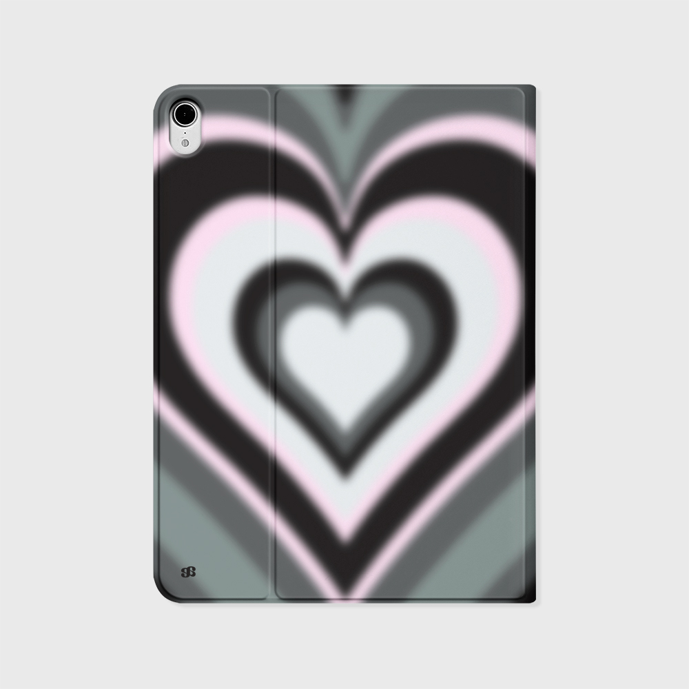 어프어프 선셋 하트 블랙 아이패드 커버 폴리오 케이스(earpearp Sunset Heart Black iPad Cover) - 2