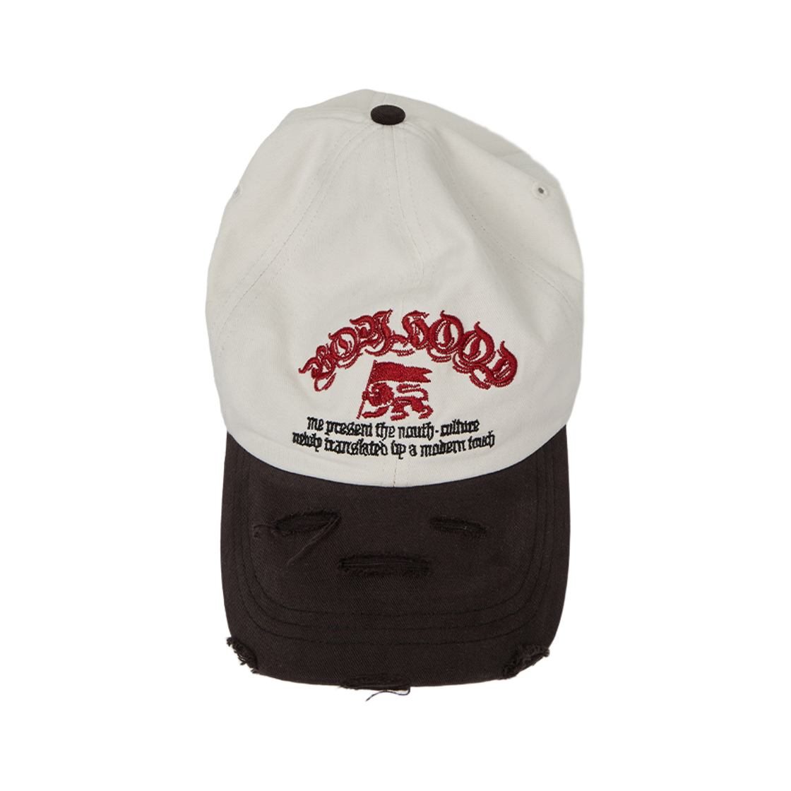 이티씨이 보이 후드 디스트로이드 캡 화이트(ETCE Boy Hood Destroyed Cap White) - 1