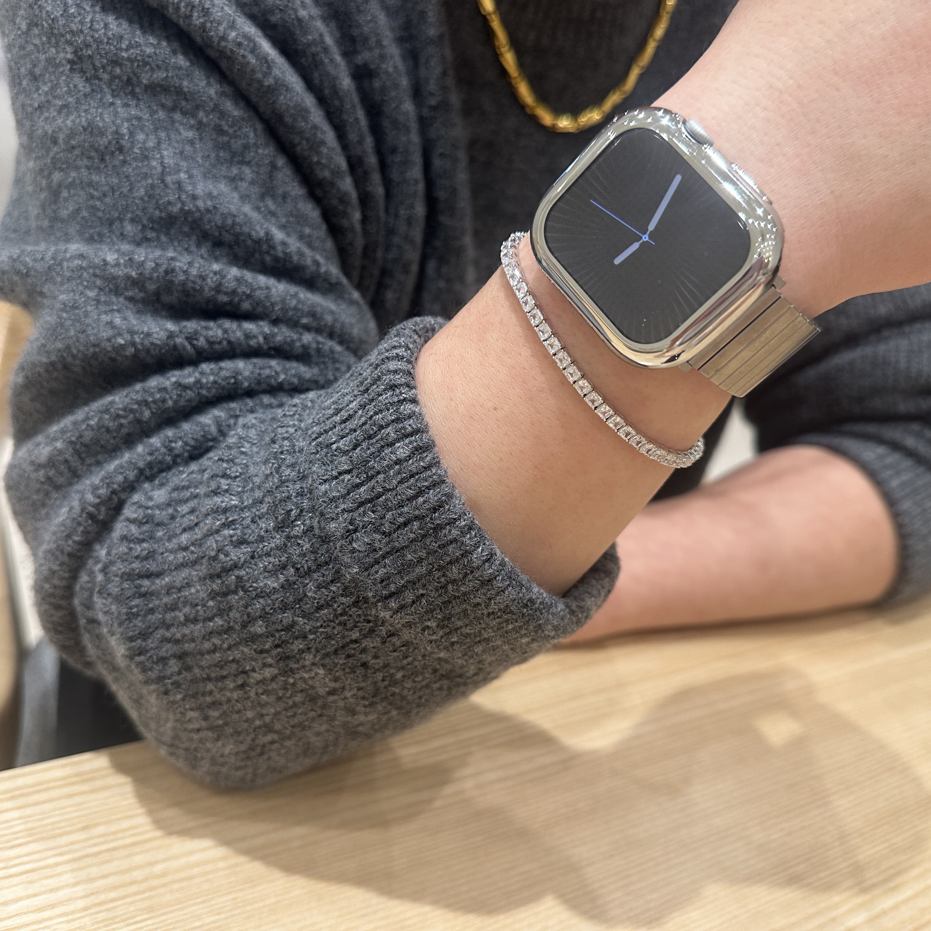 Scudo New Tennis Asscher Cut 3mm Bracelet 착용 스타일