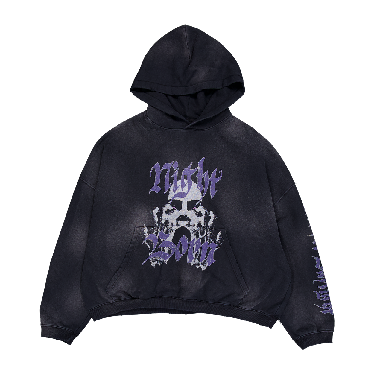 [사전 발매] 언더마이카 피오씨 나이트 본 빈티지 워시드 후디 블랙