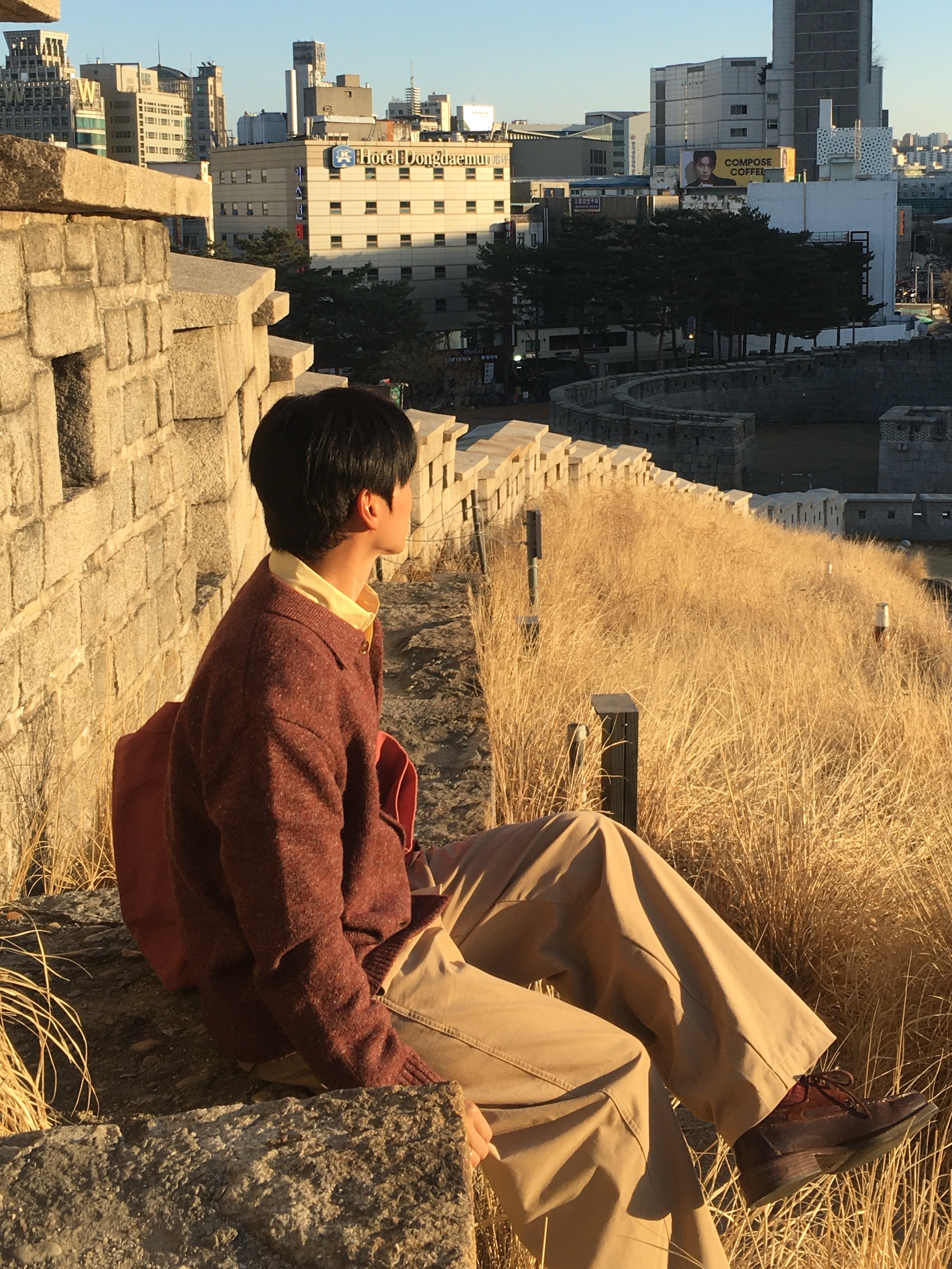 noun Nep Yarn Collar Cardigan Wine, Noun Daily Shirts Acacia 착용 스타일 - 4