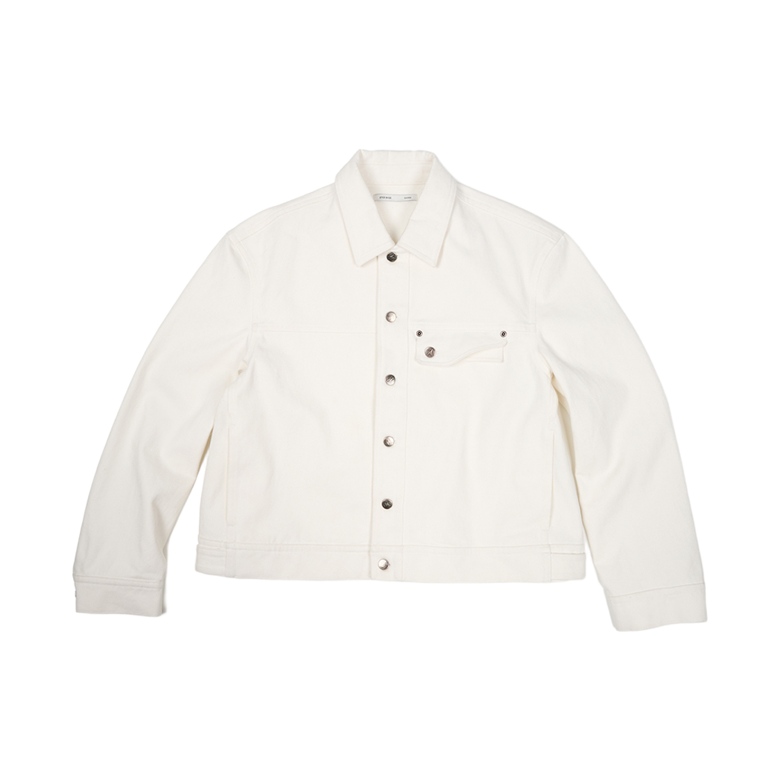 이티씨이 베이스 크롭 더블 플랩 트러커 화이트(ETCE Base Crop Double Flap Trucker White)