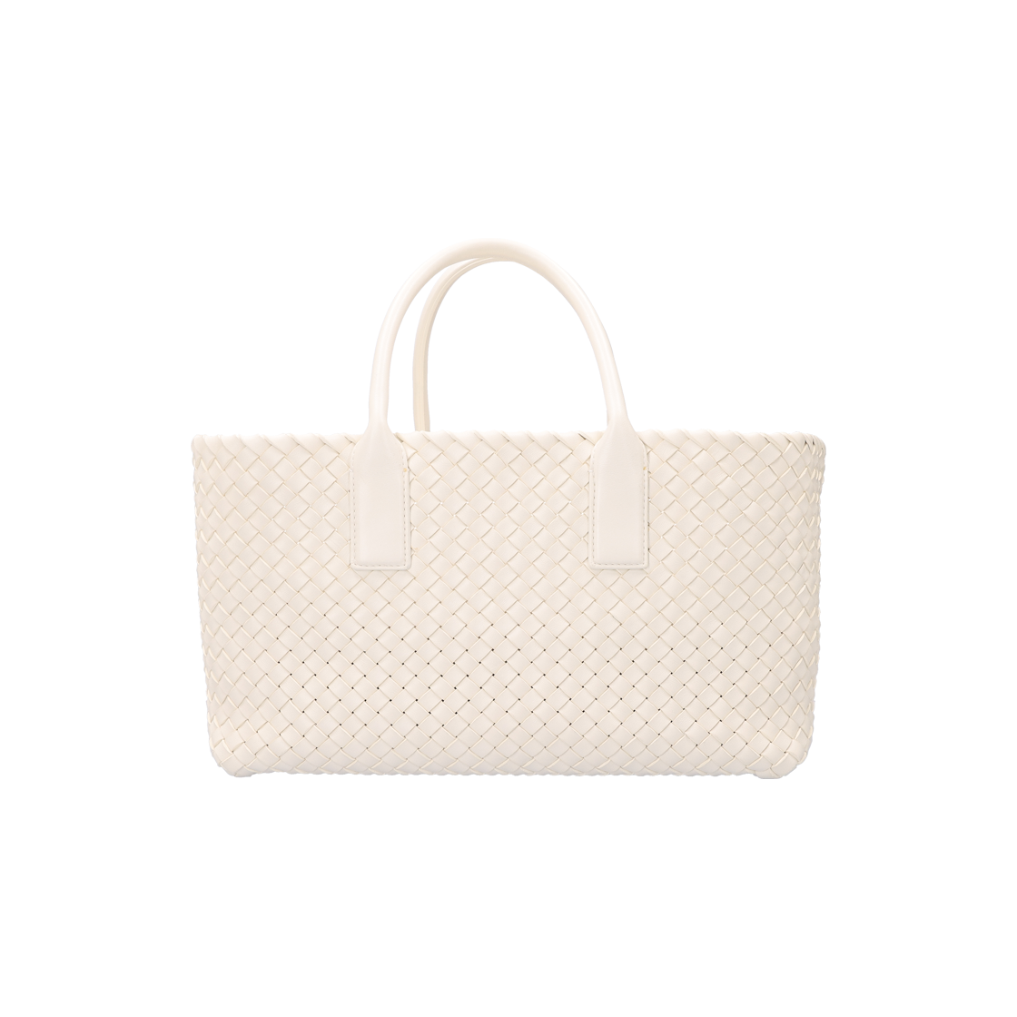 ITTIKVAO3RTU Bottega Veneta Small Cabat Bag in Intrecciato Leather - White