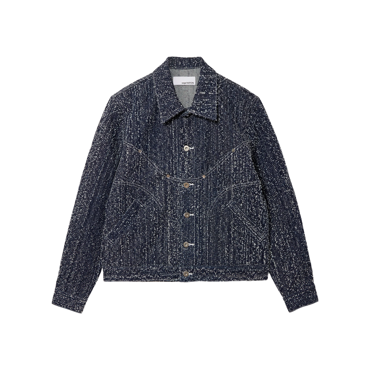 세이지 네이션 데님 지지 자켓 인디고 스노우 넵 - 26SS(Sage Nation Denim Jiji Jacket Indigo Snow Nep - 26SS)