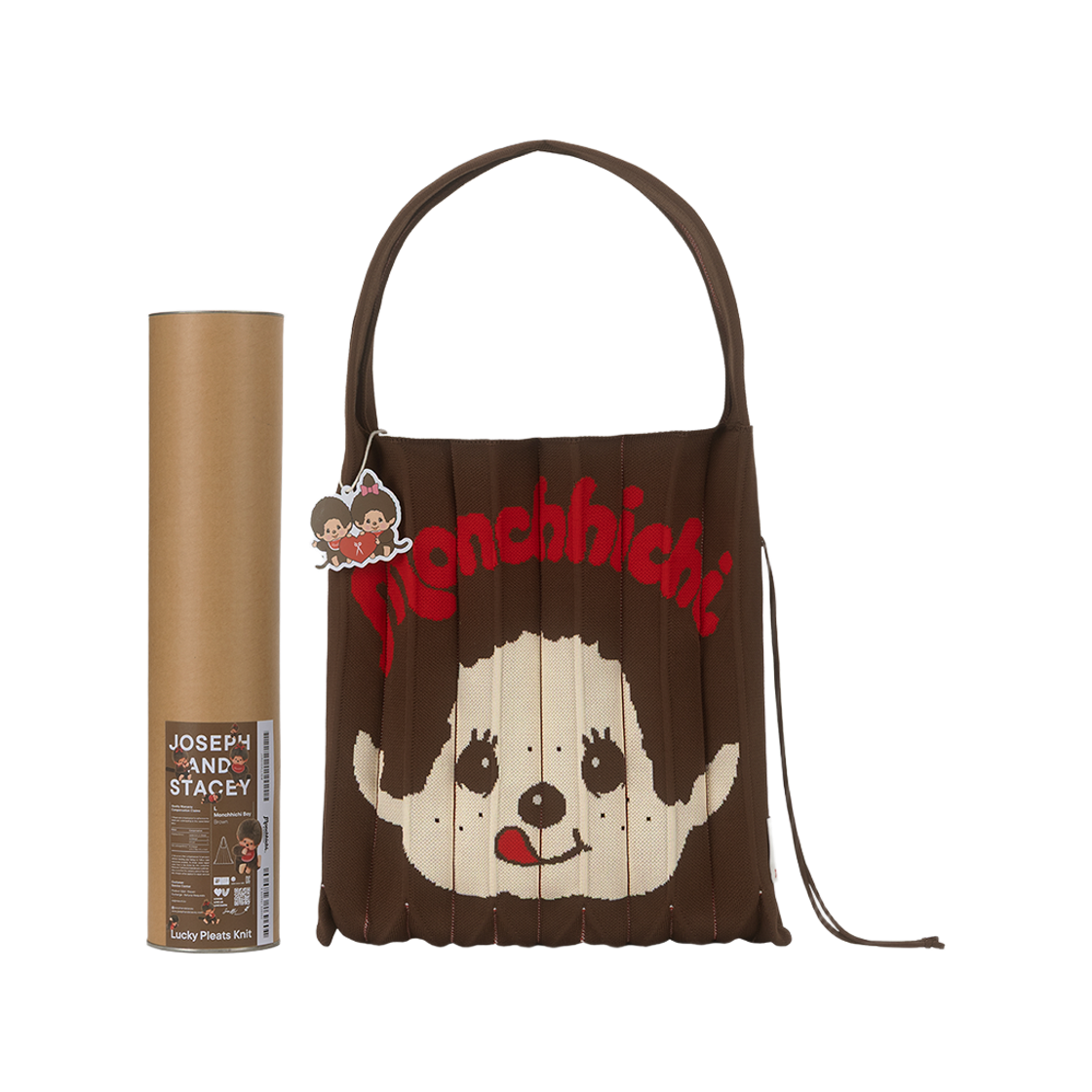 조셉앤스테이시 럭키 플리츠 니트 라지 몬치치 보이 브라운(JOSEPH&STACEY Lucky Pleats Knit L Monchhichi Boy Brown)