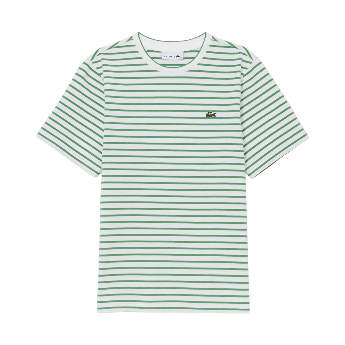 (W) 라코스테 스트라이프 숏슬리브 티셔츠 그린((W) Lacoste Stripe Short Sleeve T-Shirt Green)