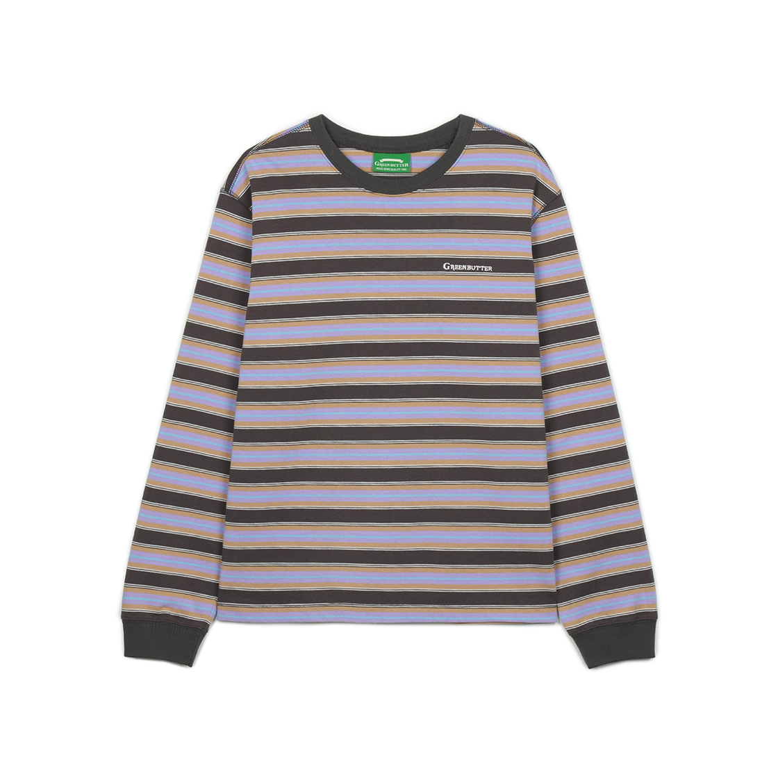 그린버터 릴렉시드 스트라이프 티 차콜(Greenbutter Relaxed Stripe Tee Charcoal)