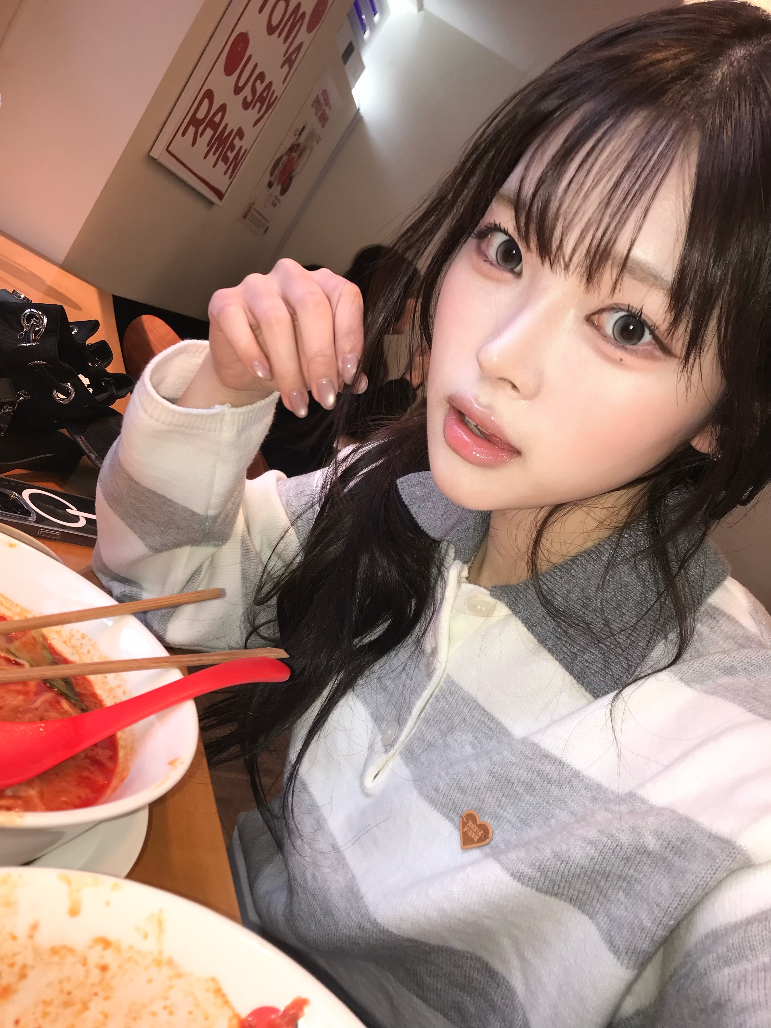 Knitted Stripe Rugby Collar Knit CLOUD 착용 스타일 - 4