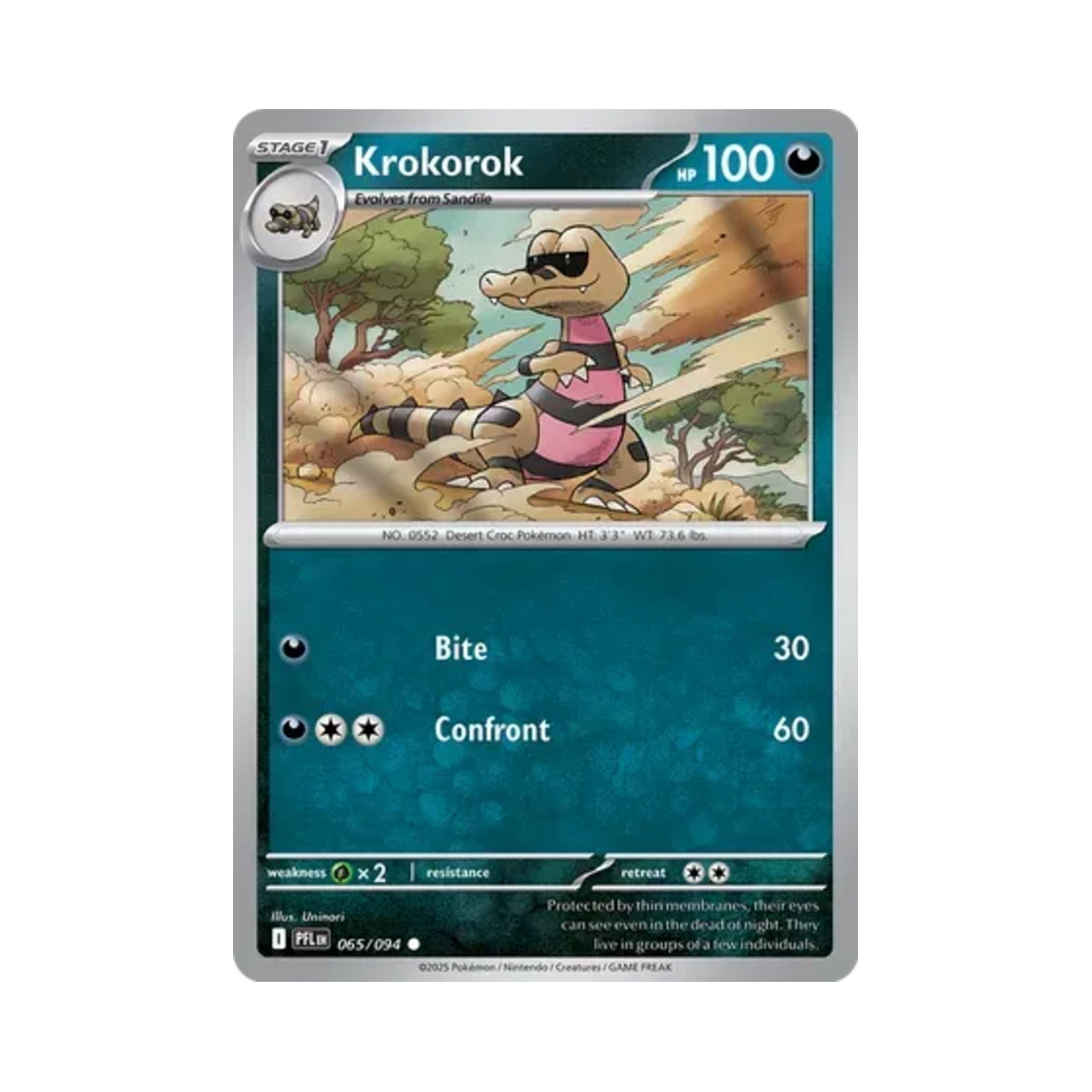 포켓몬 TCG 악비르 C 판타스말 플레임즈 (영문판)(Pokemon TCG Krokorok C Phantasmal Flames (English Ver.)) - 1