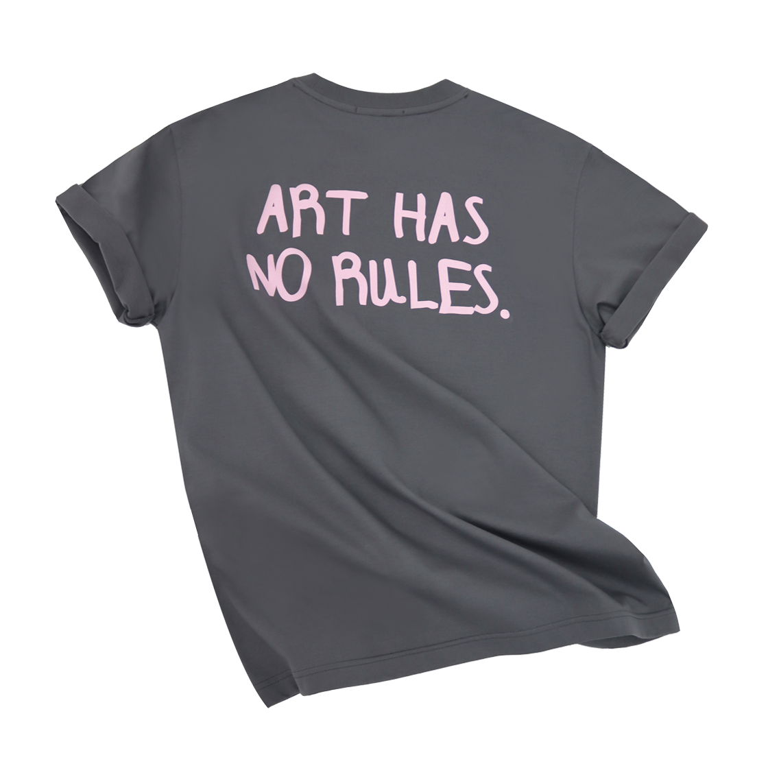 누이비 백 로고 티셔츠 다크그레이(Nueevy Back Logo T-Shirt Dark Gray)