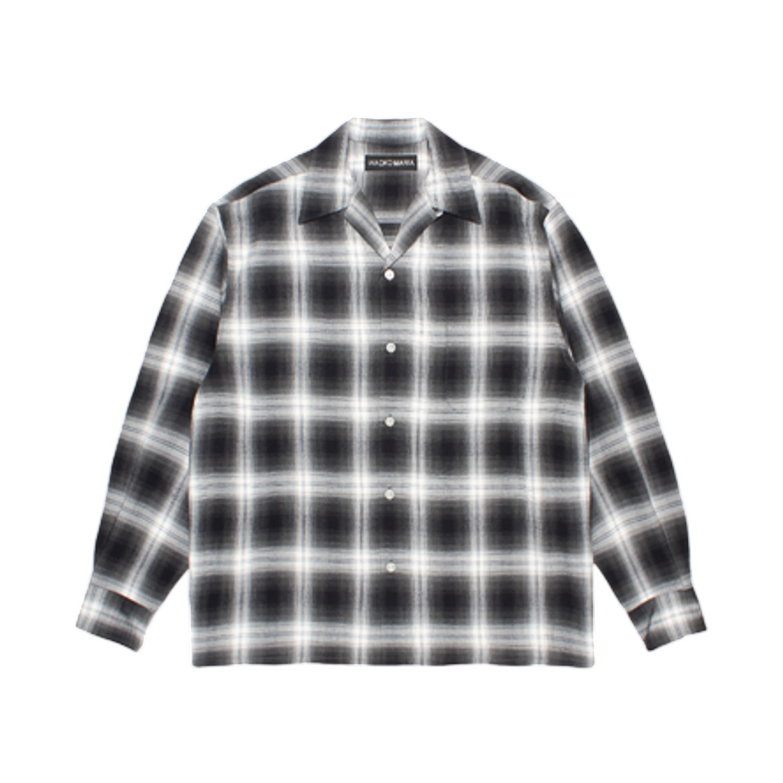 와코 마리아 옴브레 체크 오픈 칼라 셔츠 그레이(Wacko Maria Ombre Check Open Collar Shirt Gray)