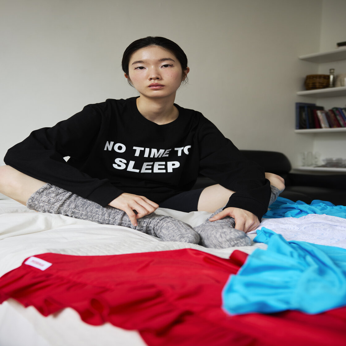 포샤 노 타임 투 슬립 티셔츠 블랙(Posha No Time To Sleep T Shirt Bk) - 2