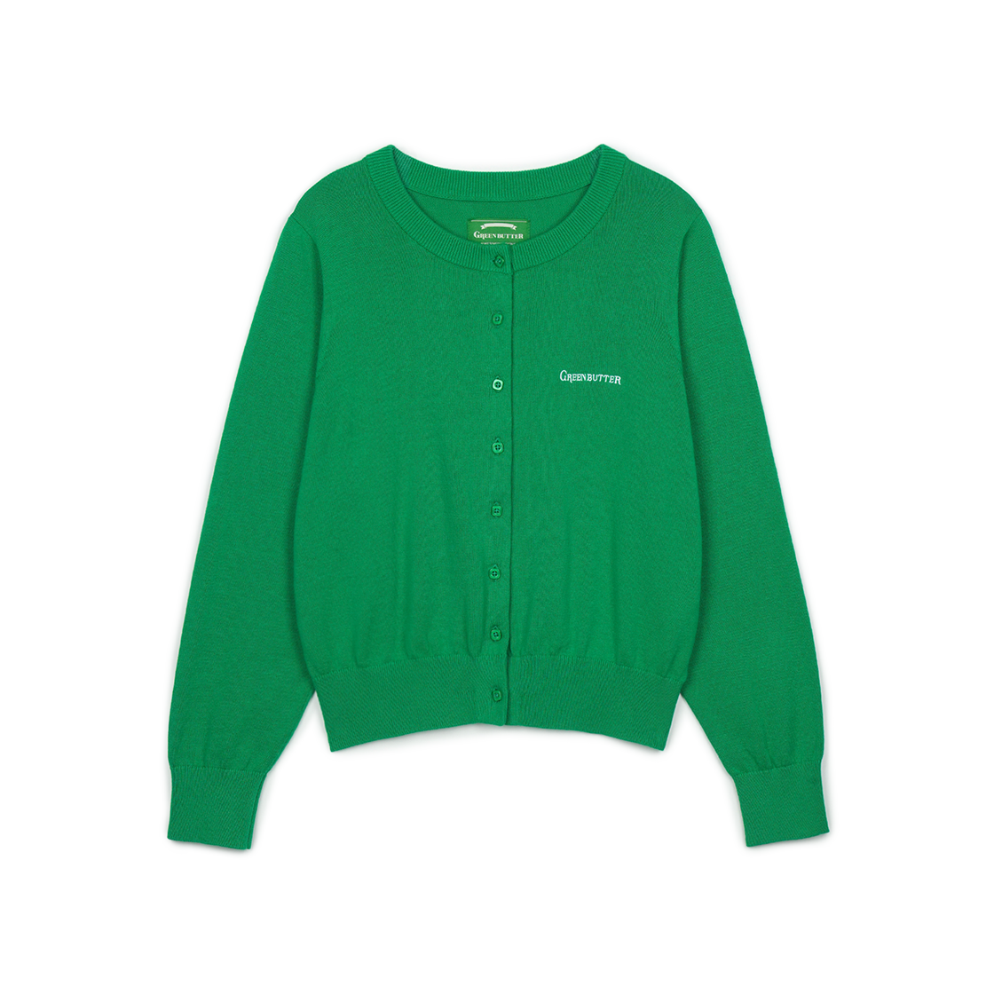 P0000BHC Greenbutter Easy-Care Cotton Cardigan Green