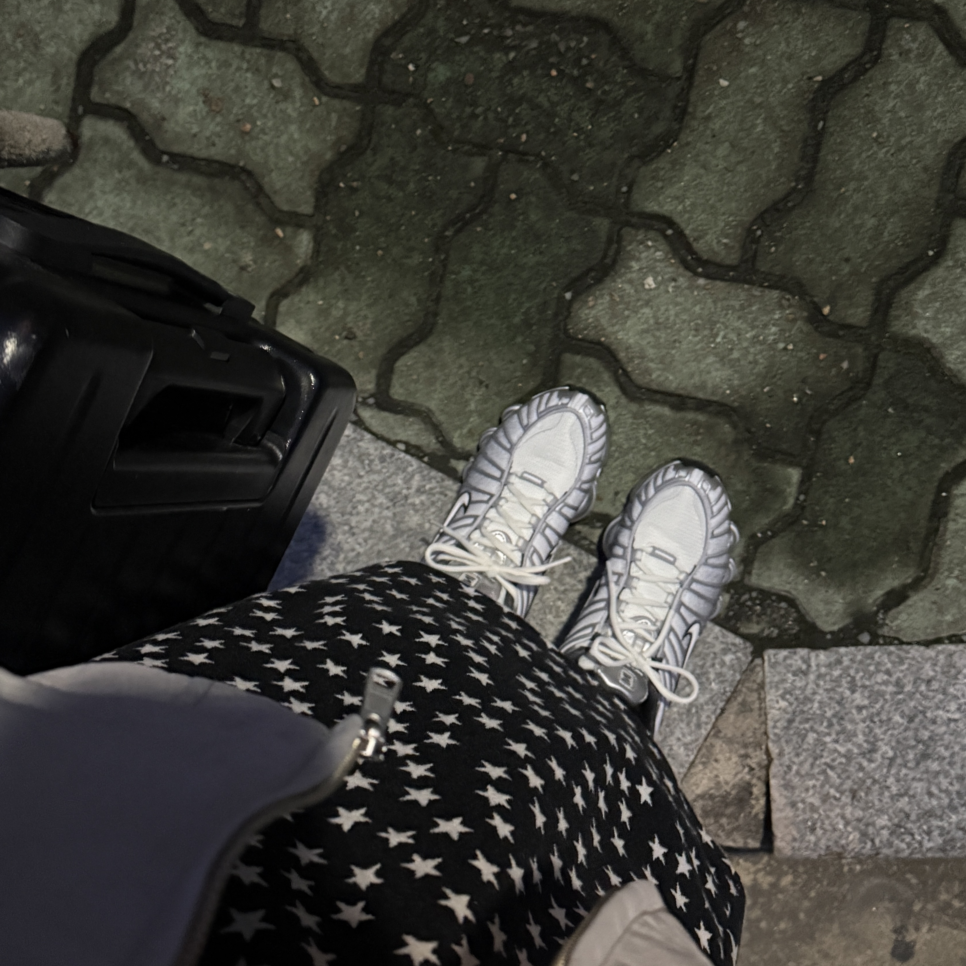 Nike Shox TL Metallic Silver Wolf Grey 착용 스타일 - 2
