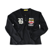 MAINBOOTH Beatles x Waffleton Henley Neck T-Shirt Black