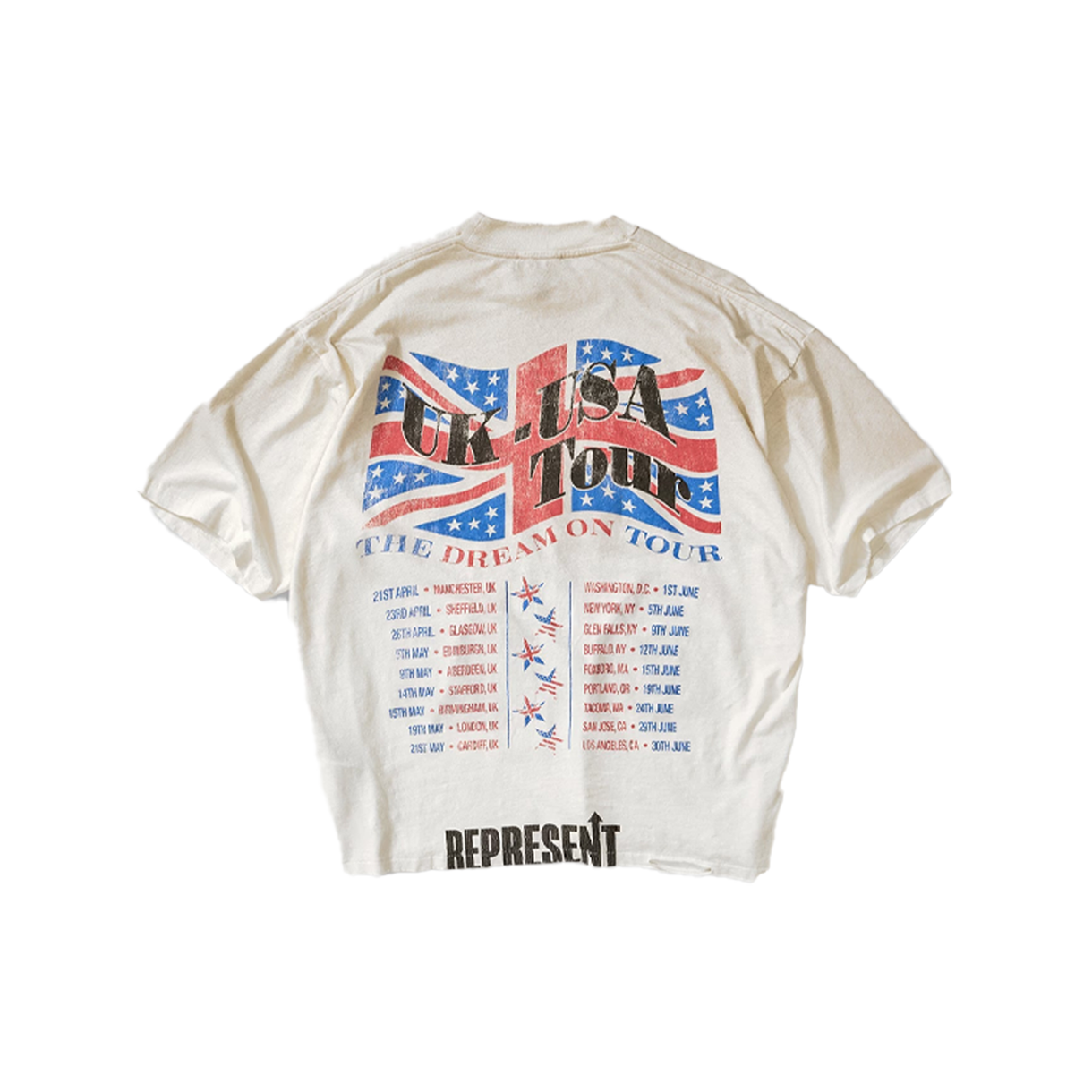 리프레젠트 드림 온 투어 티셔츠 워시드 에크루 - 26SS(Represent Dream On Tour T-Shirt Washed Ecru - 26SS) - 2