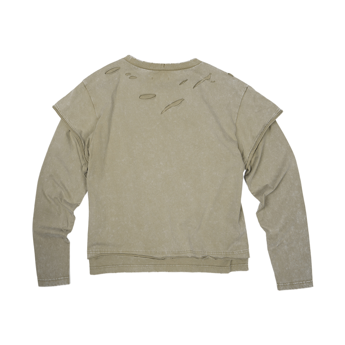 이티씨이 데미지 레이어드 롱슬리브 티 베이지(ETCE Damage Layered L/S Tee Beige) - 2
