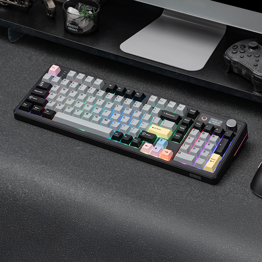 에포메이커 TH99 PRO 유무선 기계식 키보드 3모드 핫스왑 풀배열 정식수입 AS가능 영문각인 저소음 바다소금축 블랙(EPOMAKER TH99 PRO Tri-Mode Wireless Mechanical Keyboard Sea Salt Switch Black) - 5