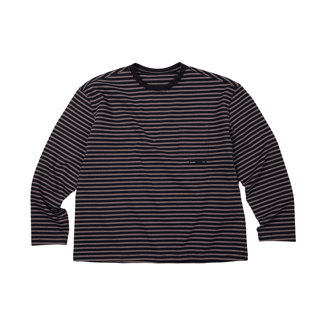 이티씨이 베이스 스트라이프 포켓 롱 슬리브 네이비(ETCE Base Stripe Pocket Long Sleeve Navy)