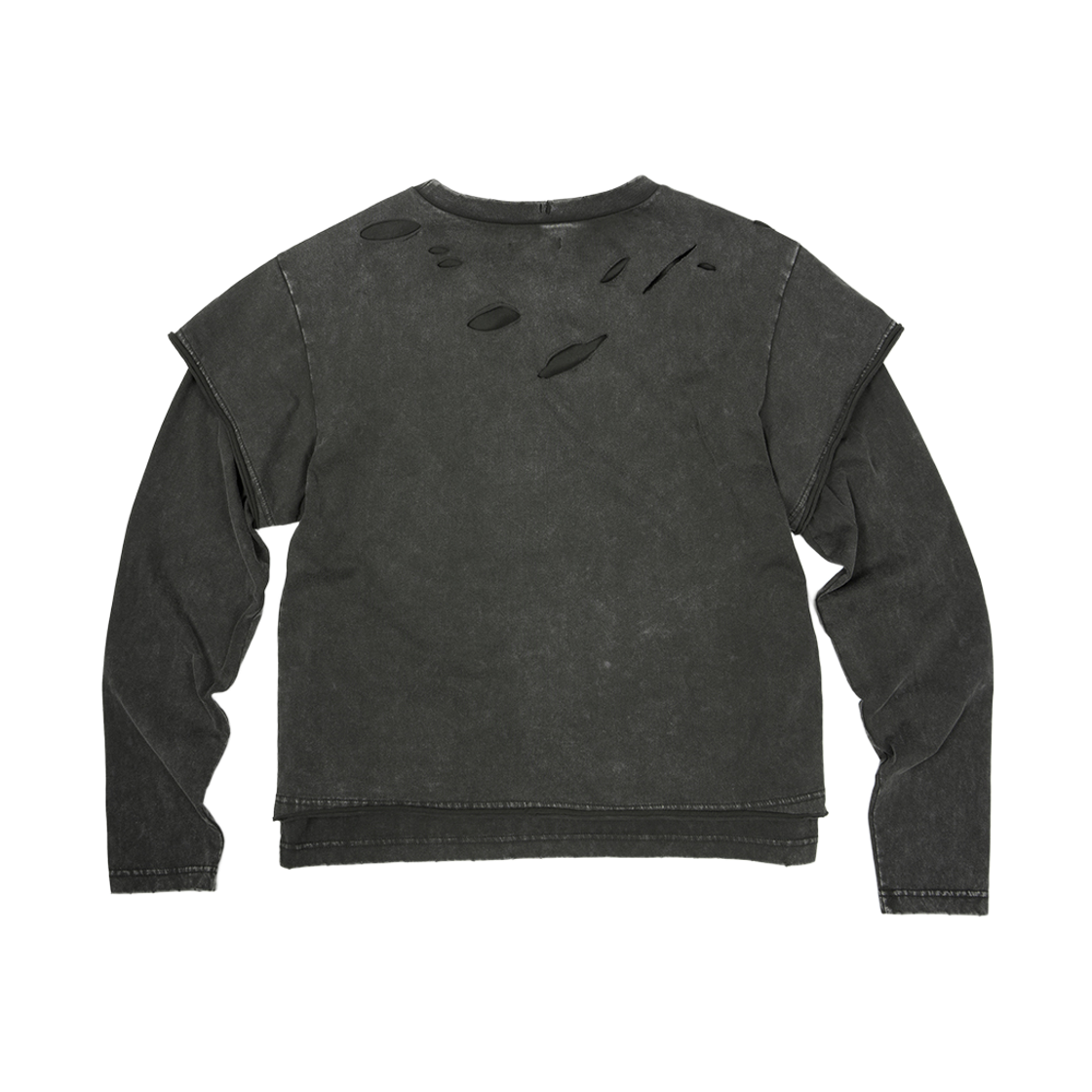 이티씨이 데미지 레이어드 롱슬리브 티 차콜(ETCE Damage Layered L/S Tee Charcoal) - 2