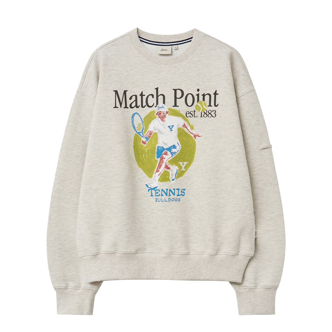 YGS1CR310BOT Yale Match Point Sweatshirt_Oatmeal