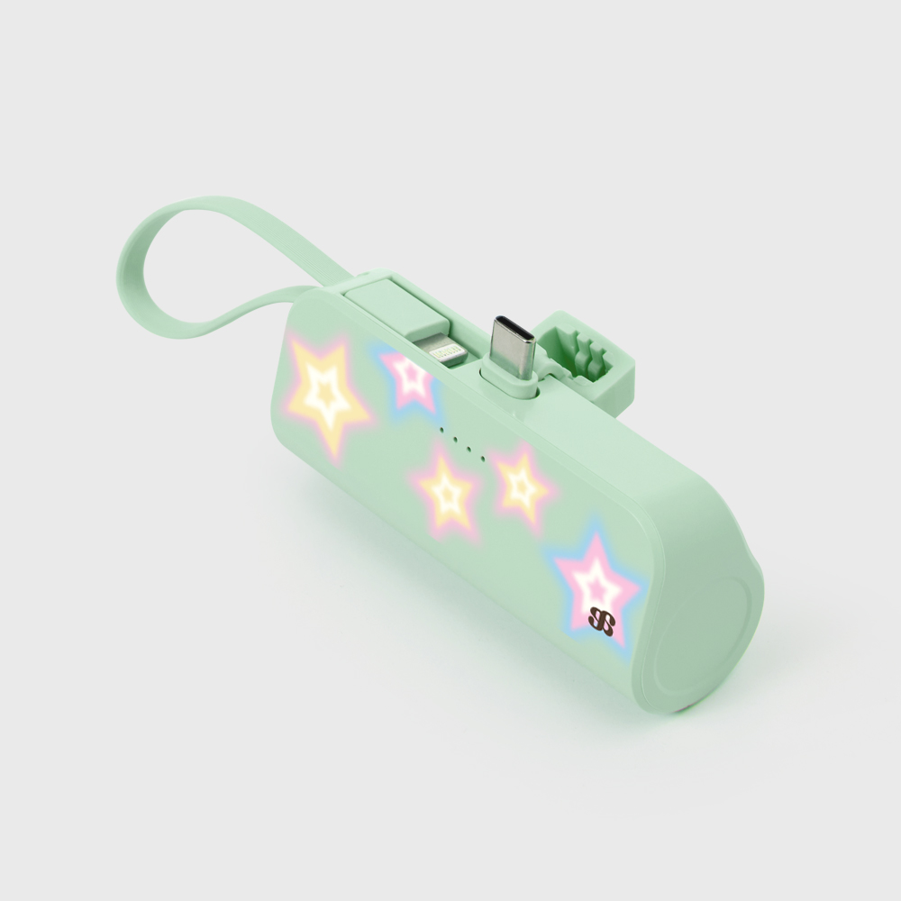 어프어프 블러리 스타 도킹형 보조배터리 5000mAh 그린(earpearp Blurry Star Docking Power Bank 5000mAh - Green) - 2