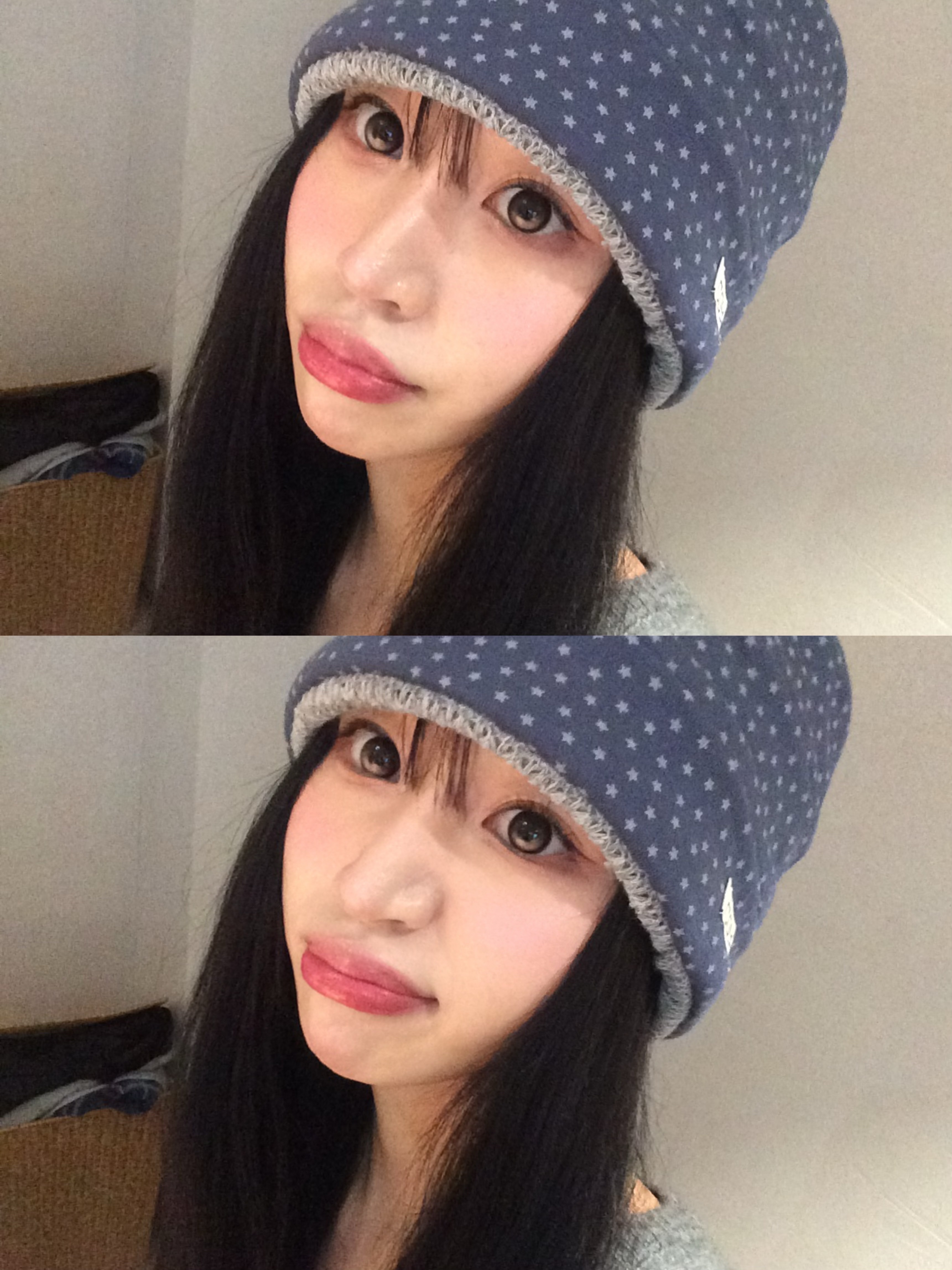 COYSEIO Rough Star Reversible Beanie Grey, Heaven by Marc Jacobs Friendship Necklace Set Silver Ox (Set of 2) 착용 스타일 - 2