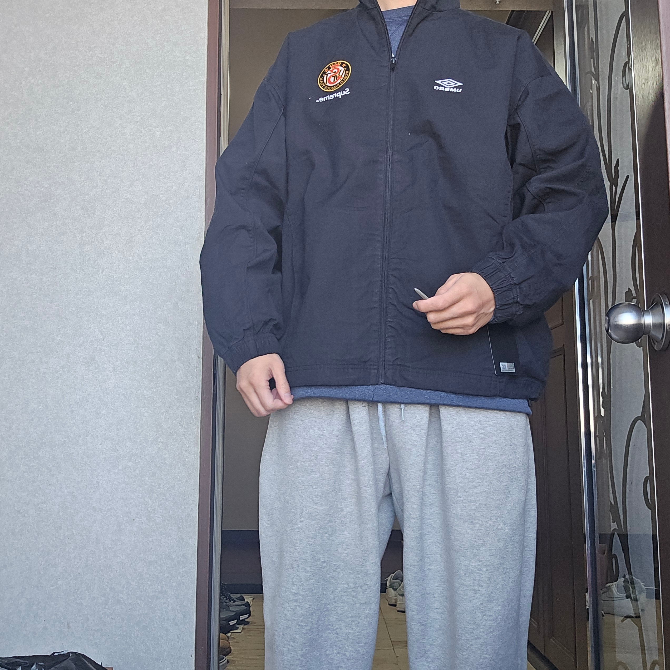 Supreme x Umbro Cotton Ripstop Track Jacket Black - 26SS 착용 스타일 - 1