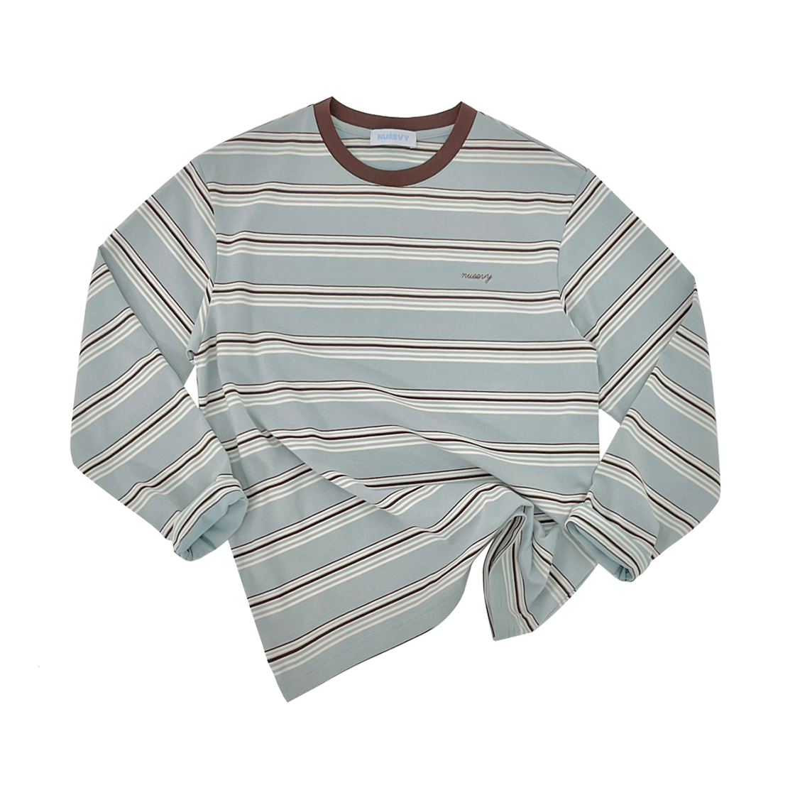 누이비 루즈 스트라이프 티셔츠 블루(Nueevy Loose Stripe T-Shirt Blue)