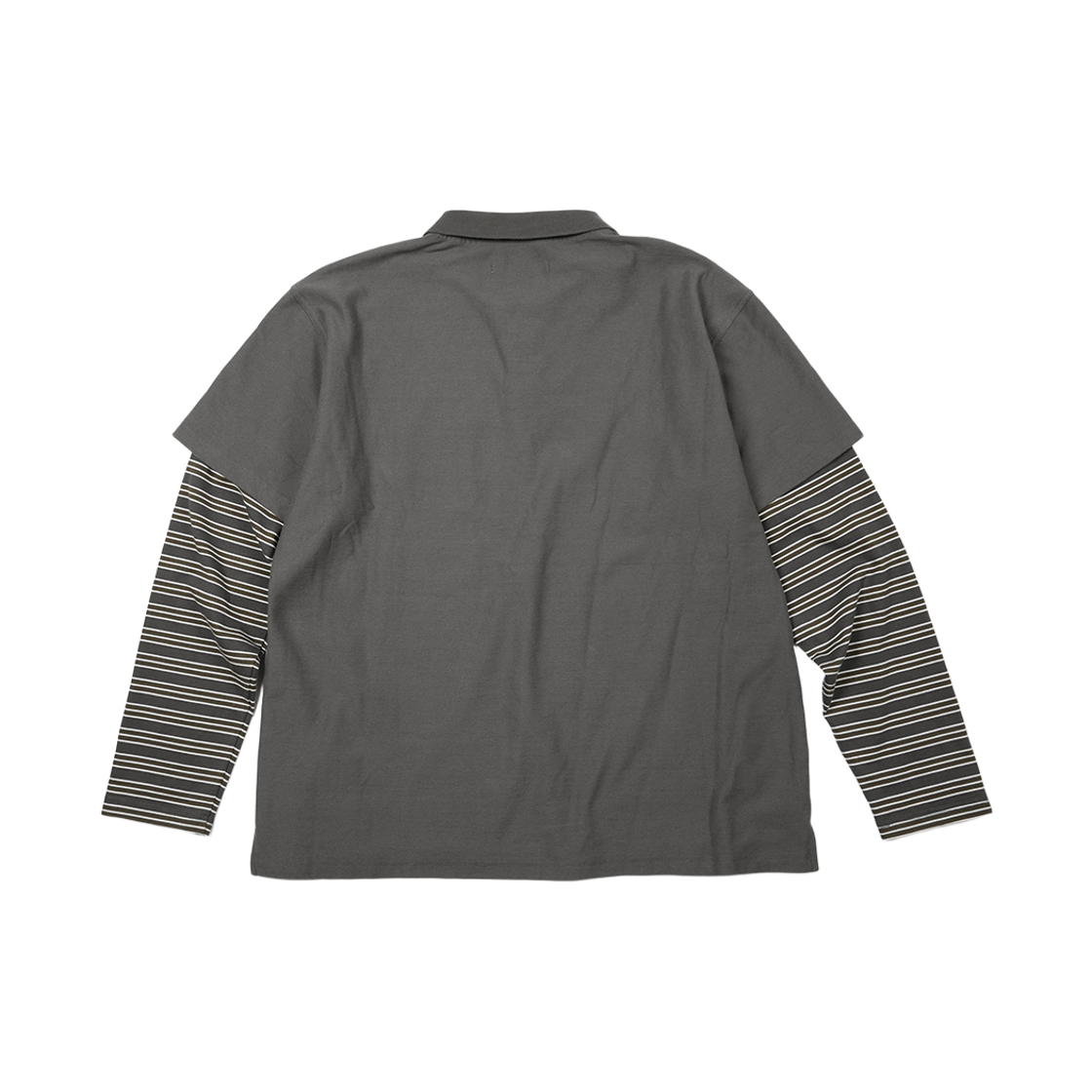 이티씨이 베이스 레이어드 스트라이프 폴로 롱슬리브 티 차콜(ETCE Base Layered Stripe Polo L/S Tee Charcoal) - 2
