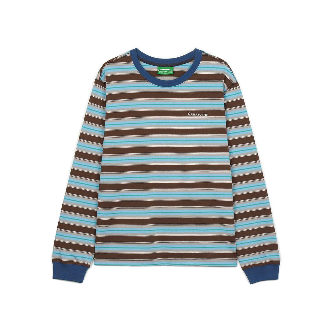 P0000BGS Greenbutter Relaxed Stripe Tee Brown