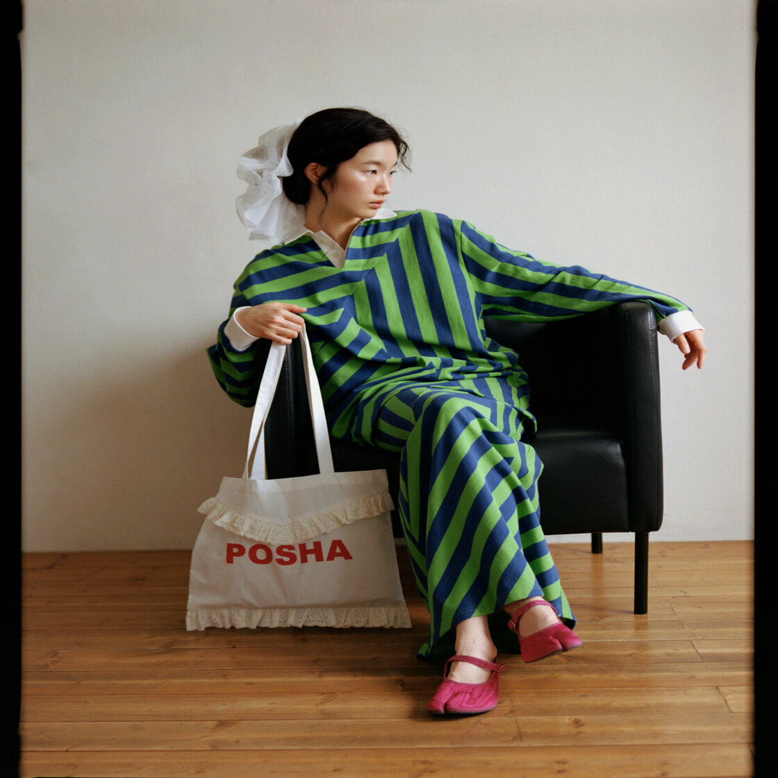 포샤 디지 스트라이프 셔츠 그린(Posha Dizzy Stripe Shirt Gn) - 3