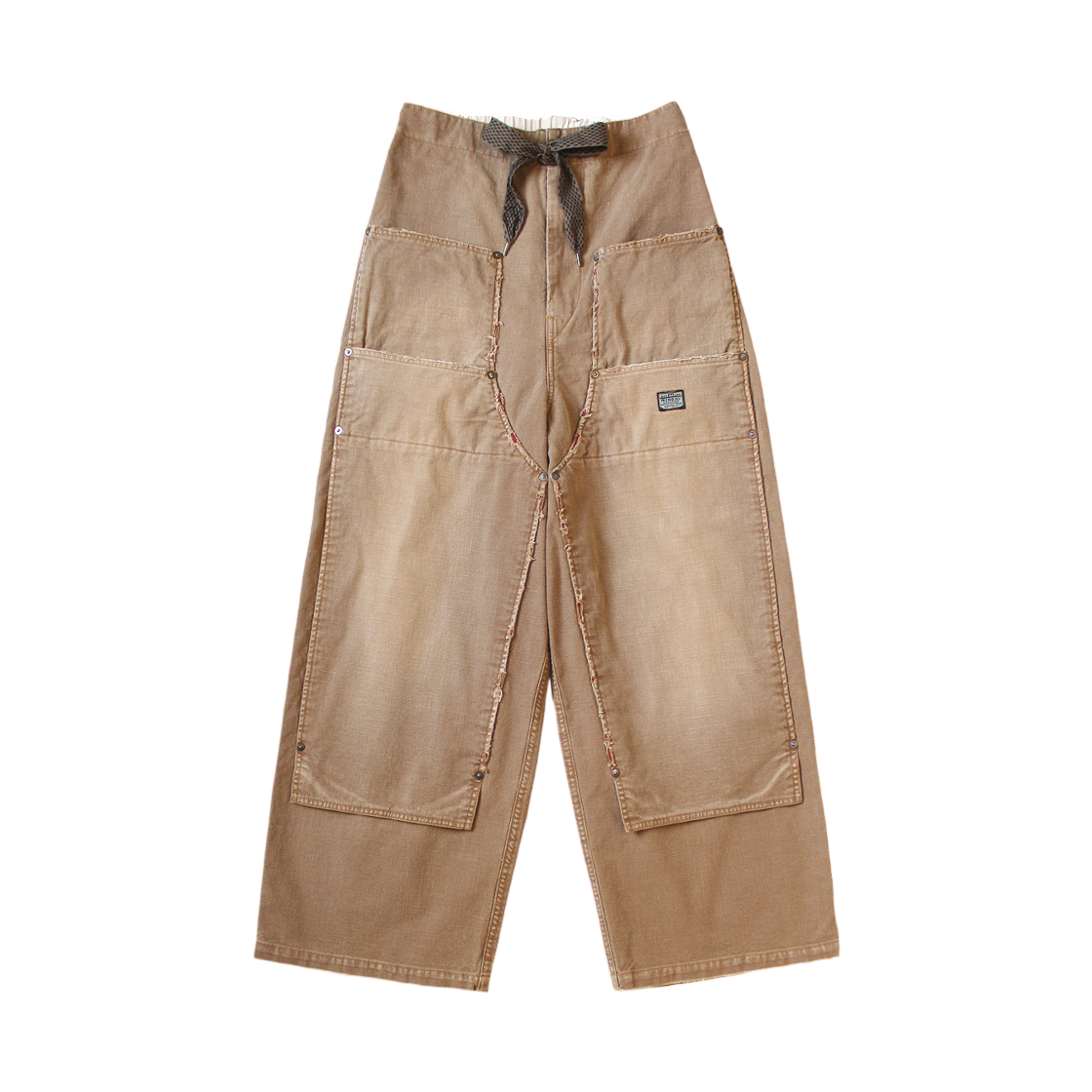 K2510LP125 Kapital Canvas W Knee Easy Baggy Pants Hobo Distressed Gold