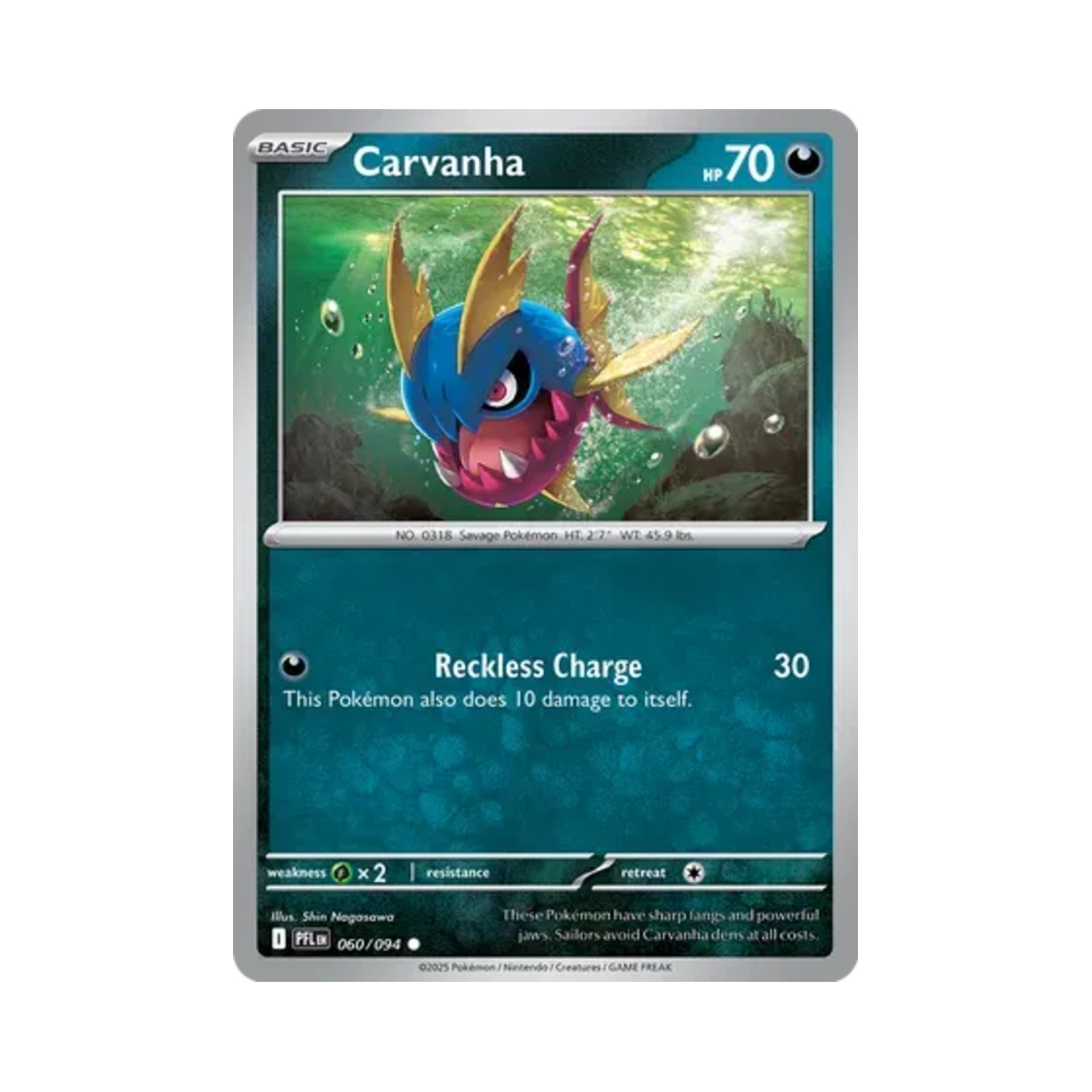 포켓몬 TCG 샤프니아 C 판타스말 플레임즈 (영문판)(Pokemon TCG Carvanha C Phantasmal Flames (English Ver.)) - 1