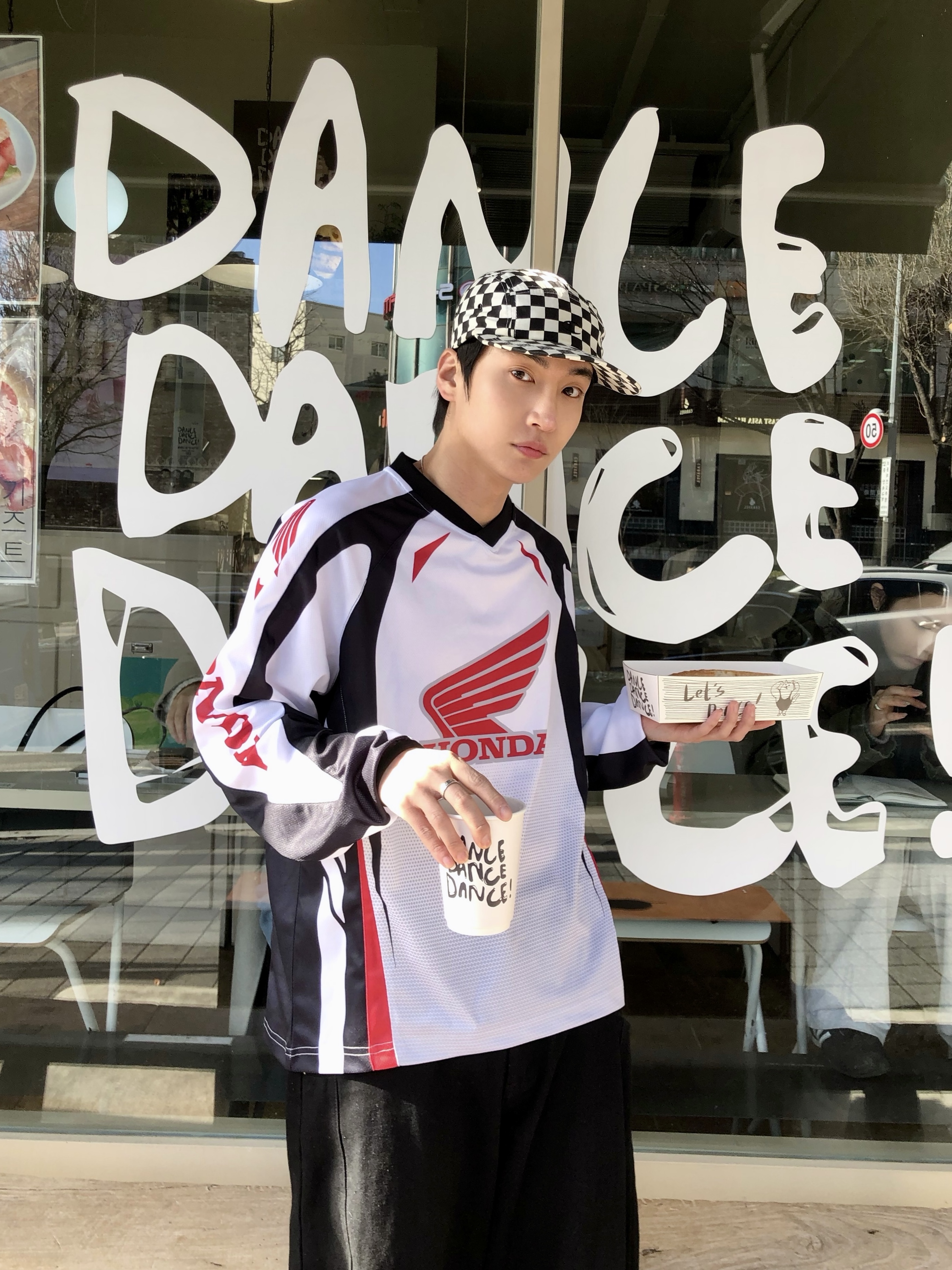 Honda Mesh Motorcycle Jersey White 착용 스타일 - 3