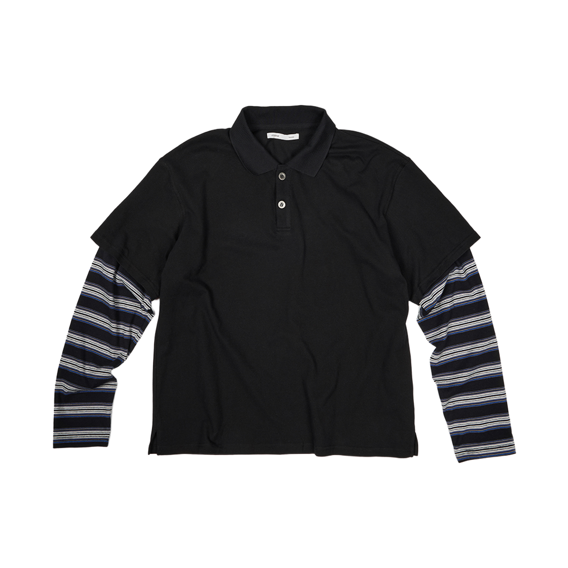 EB2601LT02NA ETCE Base Layered Stripe Polo L/S Tee Navy