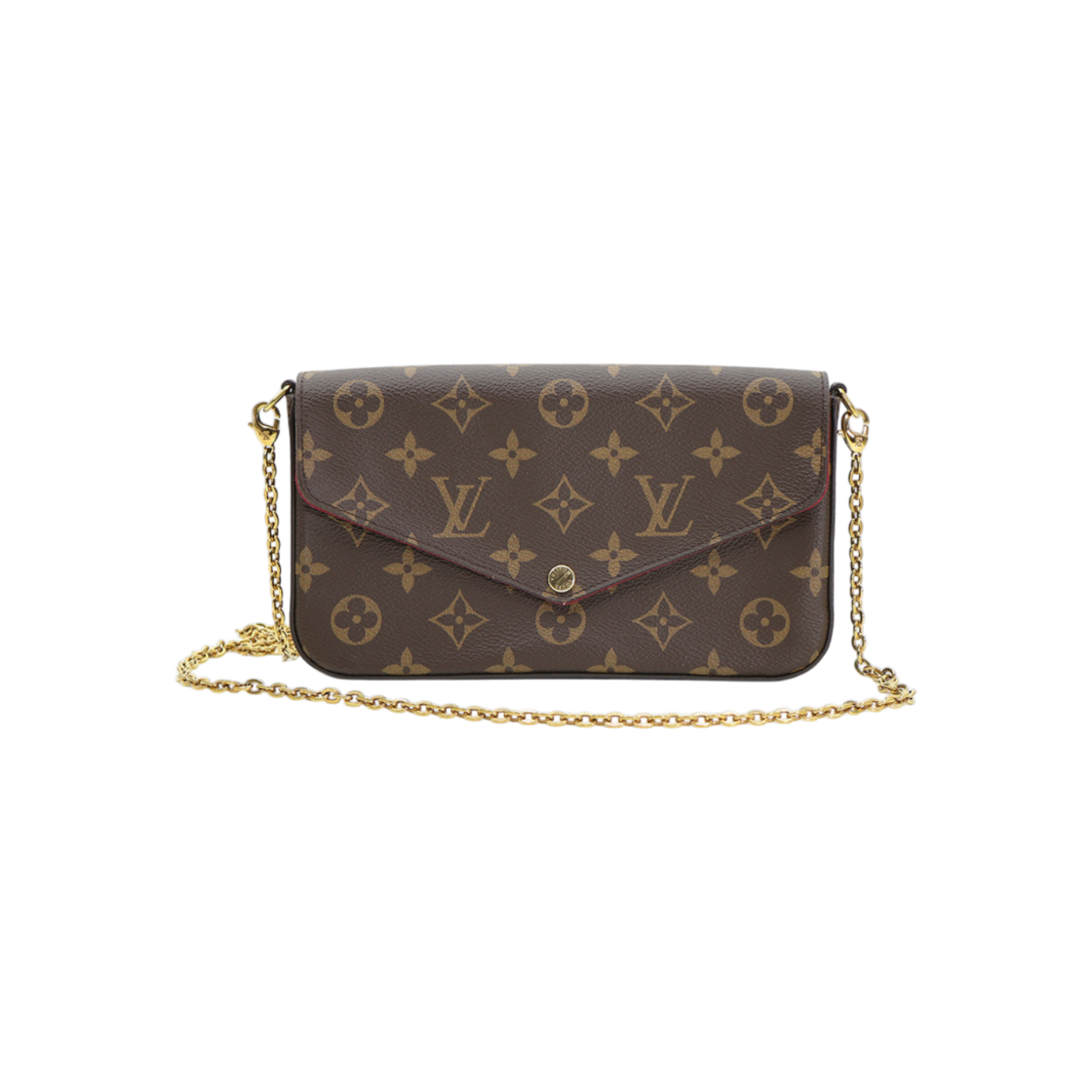 루이비통 M61276 모노그램 캔버스 푸시아 핑크 포쉐트 펠리시 체인 월릿 크로스백(Louis Vuitton Monogram Canvas Fuchsia Pink Pochette Felicie Chain Wallet Crossbody Bag)