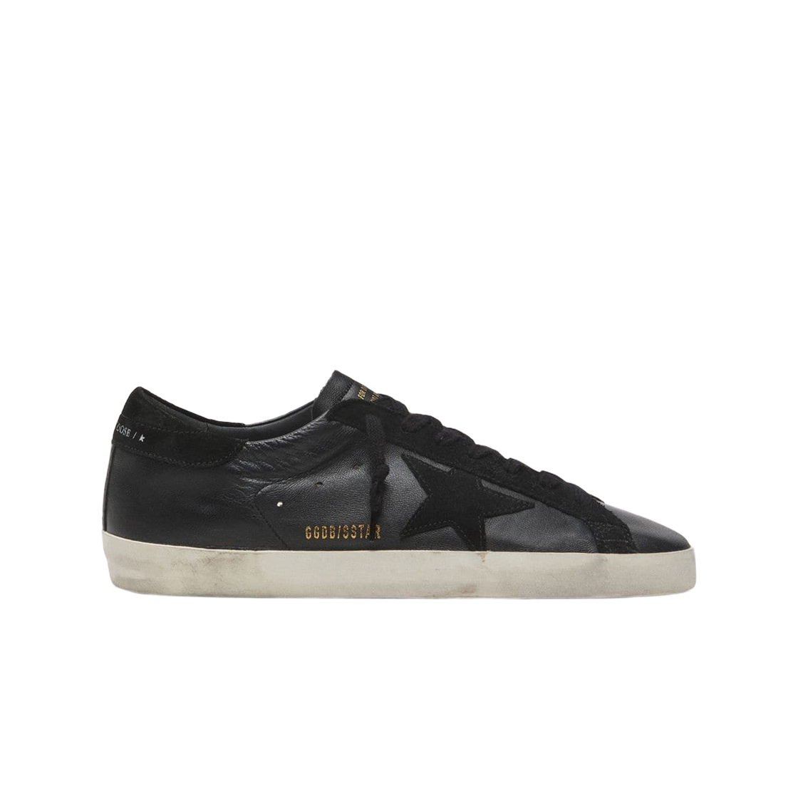 GMF00101-F003984-90100 Golden Goose Superstar Nappa Upper Black Suede Star and Heel Tab Sneakers Black