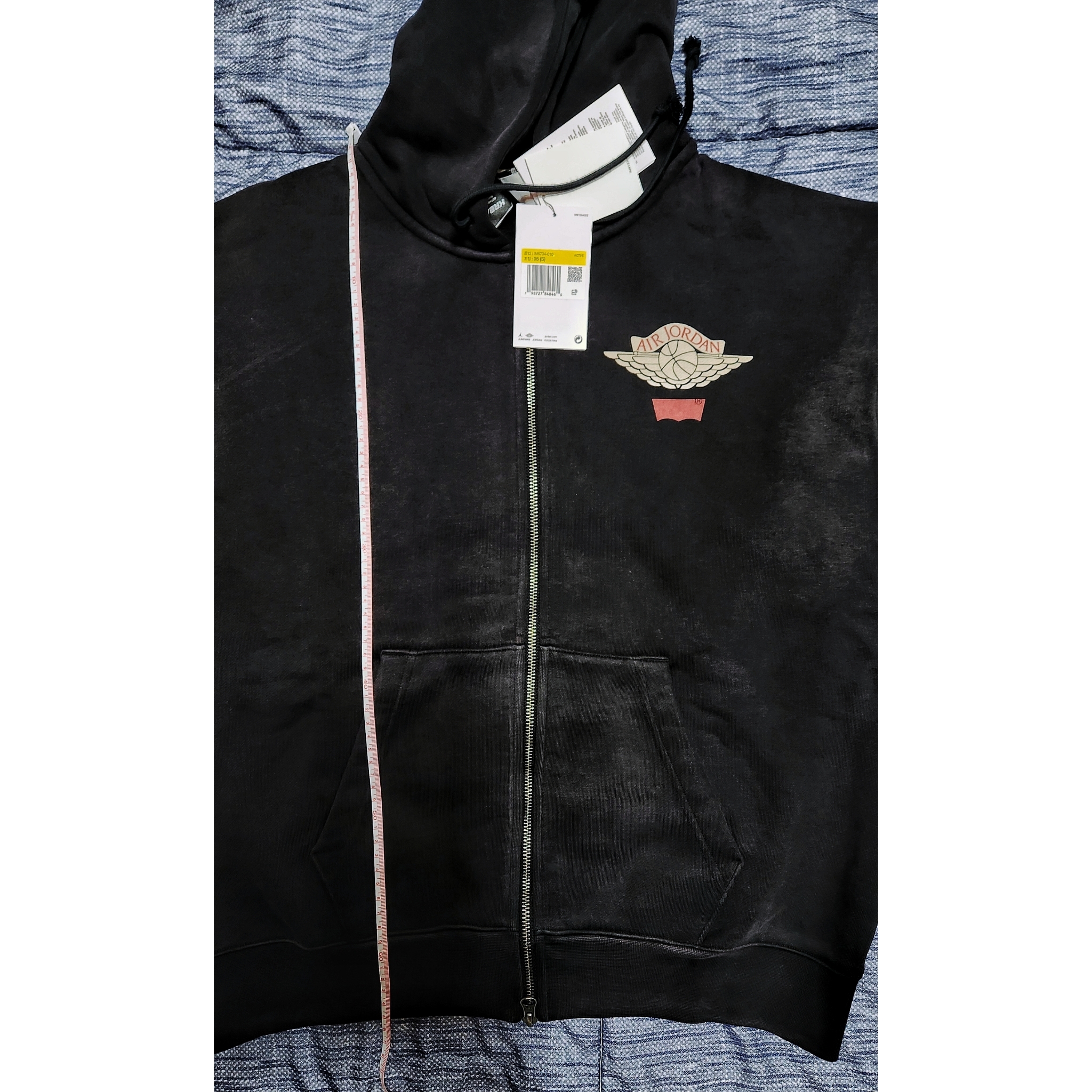 Levi's x Jordan Type III Trucker Black, Jordan x Levi's Full Zip Hoodie Black (IM6734-010) 착용 스타일 - 7