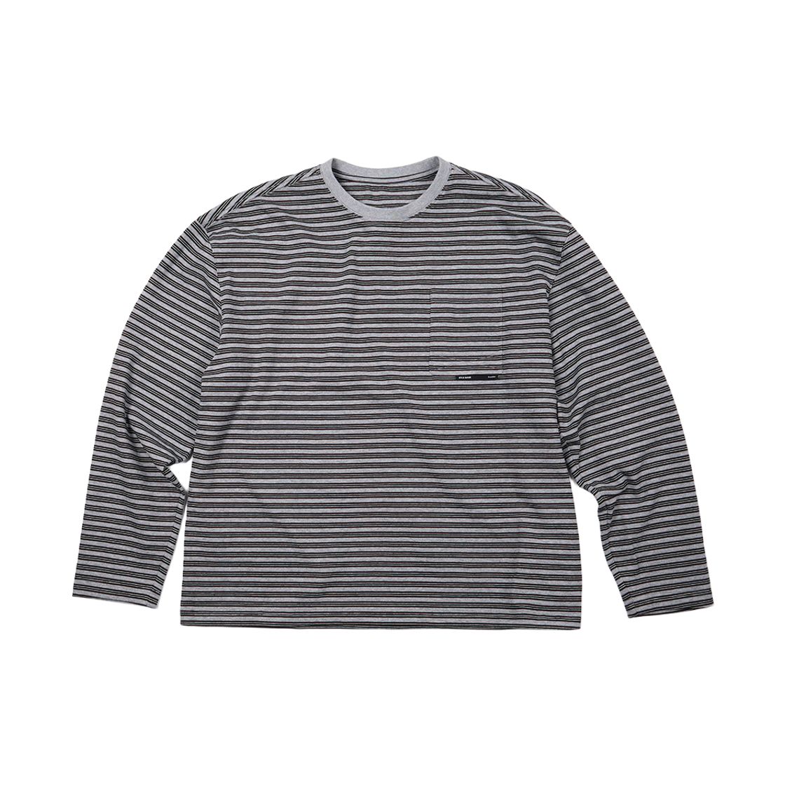이티씨이 베이스 스트라이프 포켓 롱 슬리브 그레이(ETCE Base Stripe Pocket Long Sleeve Gray)