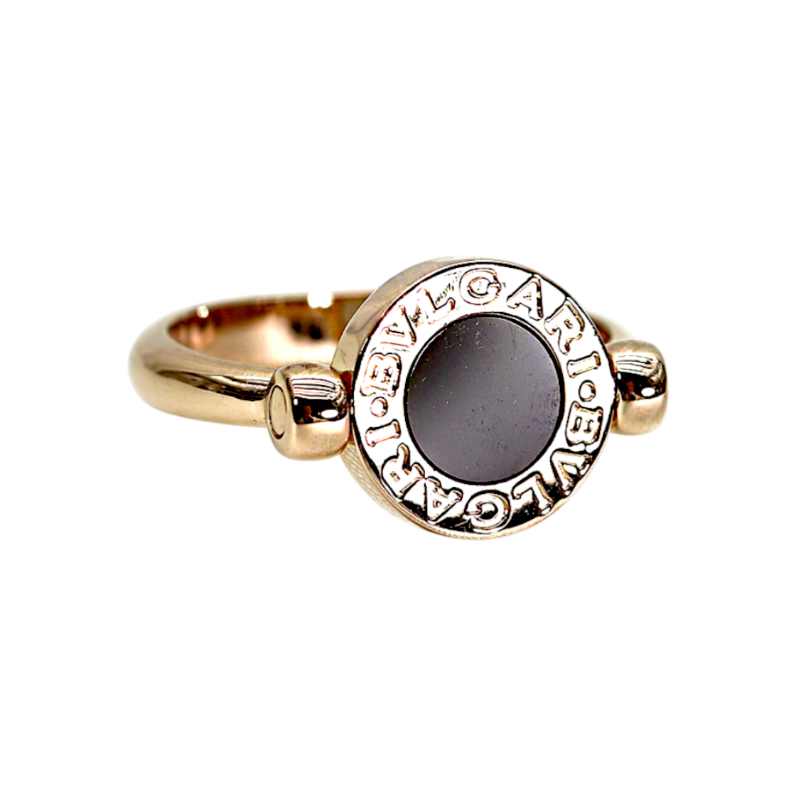 불가리 347769 18K 핑크골드 마더오브 펄 오닉스 플립링 반지 55호(Bulgari 18K Pink Gold Mother of Pearl Onyx Flip Ring Size 55)