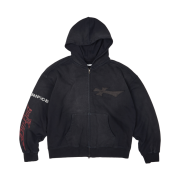 ETCE Washed Sacrifice Hood Zip Up Black