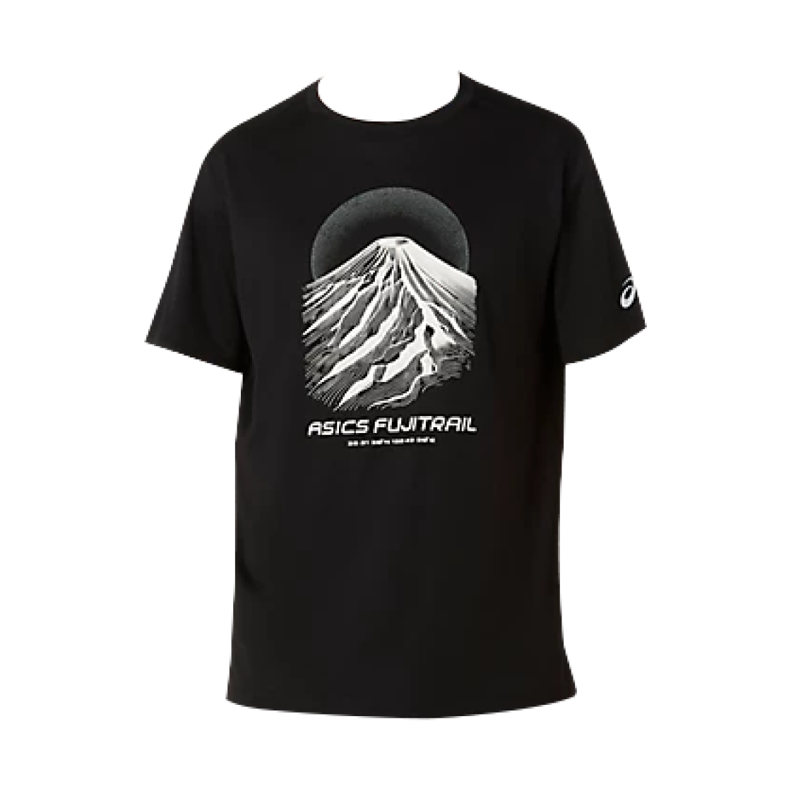 아식스 후지트레일 로고 숏슬리브 탑 퍼포먼스 블랙 크림(Asics Fujitrail Logo Short Sleeve Top Performance Black Cream)