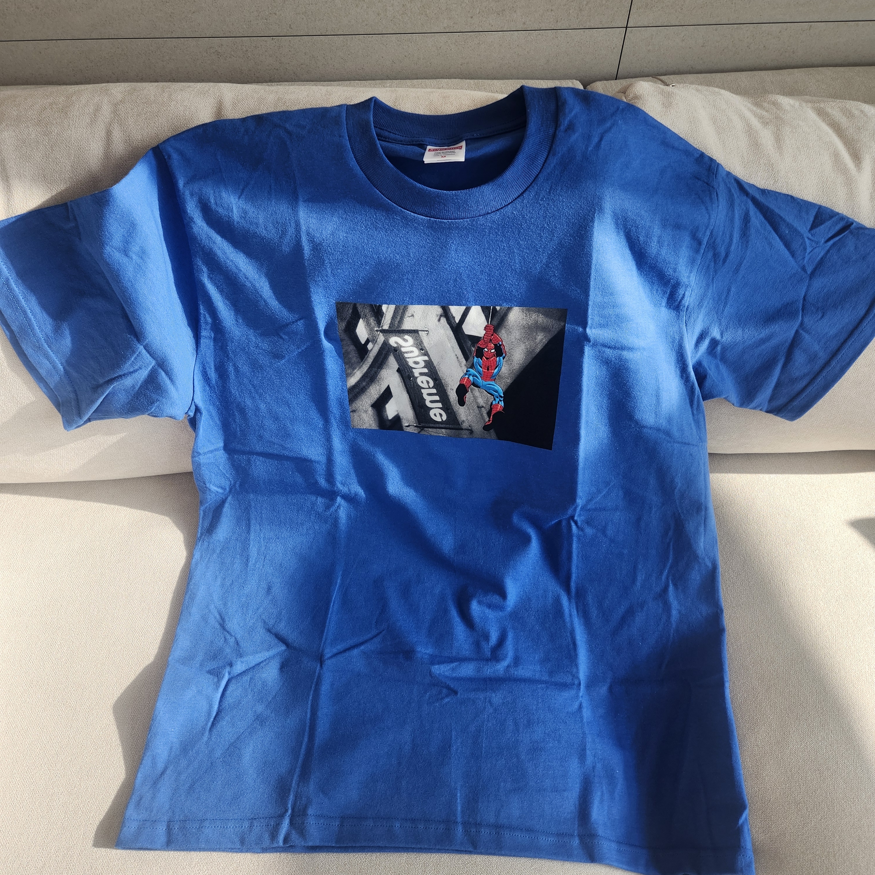 Supreme x Spider-Man T-Shirt Royal - 26SS 착용 스타일