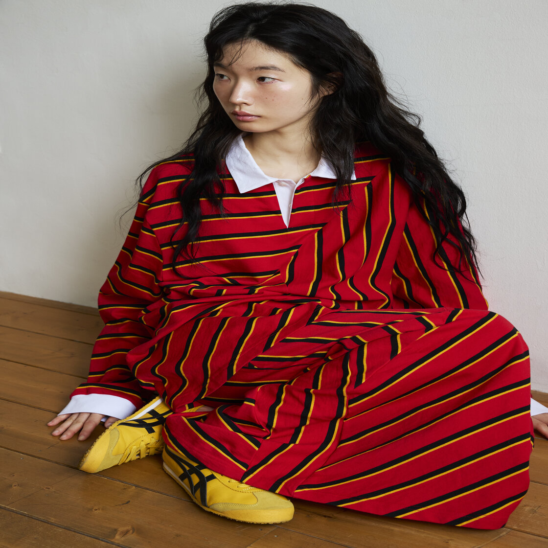 포샤 디지 스트라이프 스커트 레드(Posha Dizzy Stripe Skirt Rd) - 3